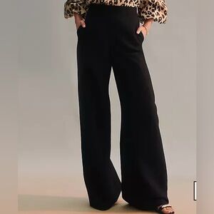 Ann Taylor Easy Palazzo Black Wide-Leg Pants size Medium